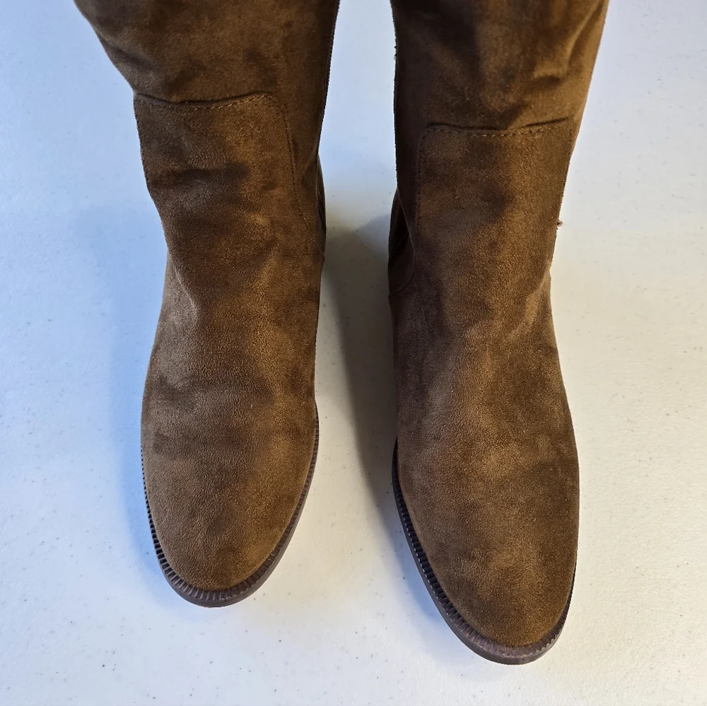 J. Crew Suede Over The Knee Ridding Boots Cognac Women's 8.5‎